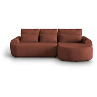 ECKSCHLAFSOFA Olivio L Rot - Rot/Schwarz, Kunststoff/Textil (266/170cm) - Beautysofa