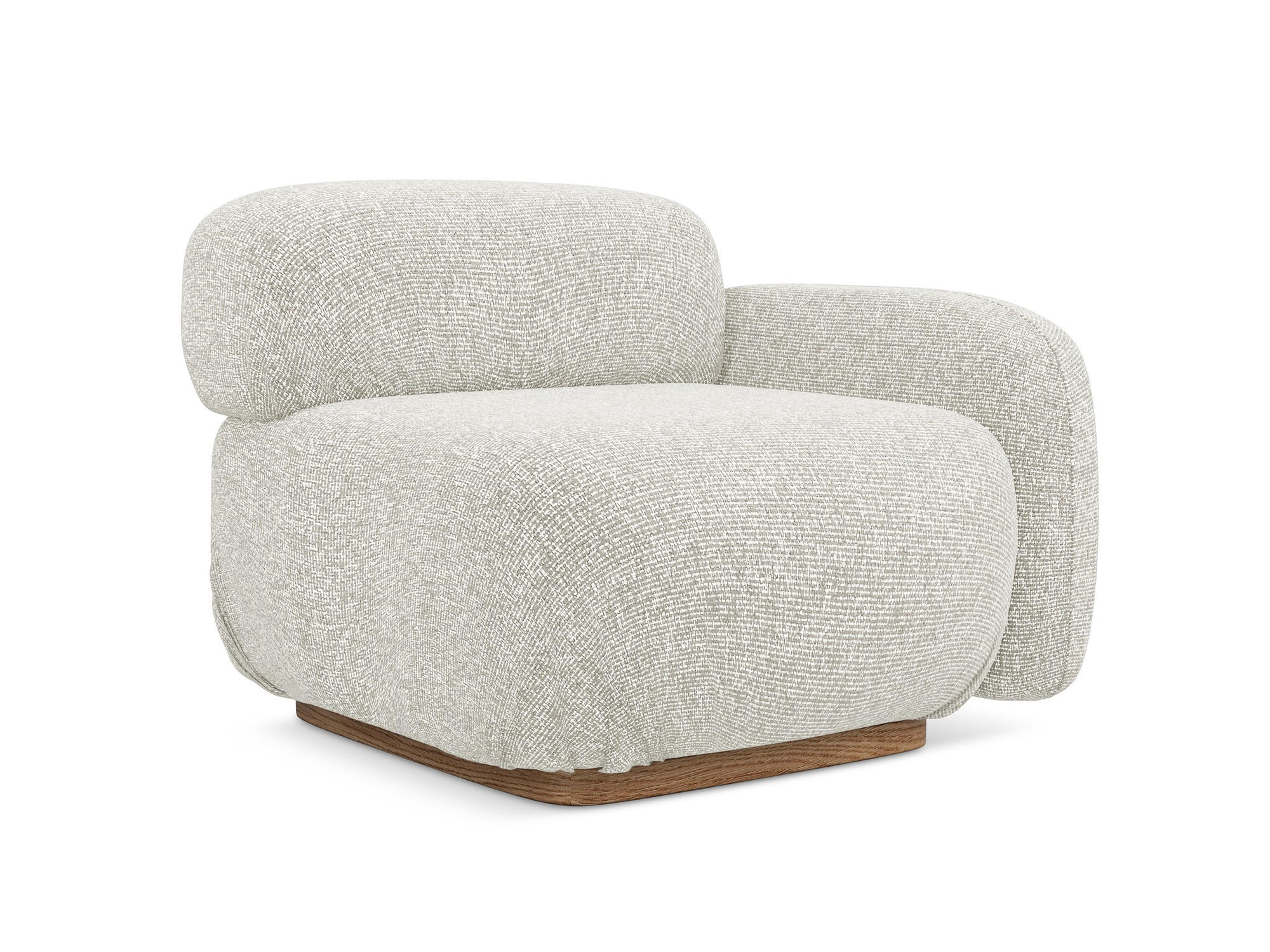 SOFAELEMENT Rechts Strukturstoff Stoff Beige - Beige/Creme, Holz/Textil (95/73/95cm) - Makamii