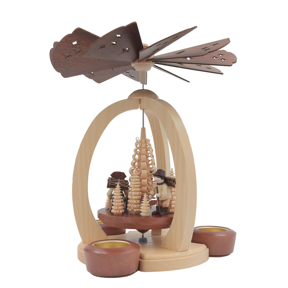 TISCH-PYRAMIDE Waldleute 27/27/30 cm - Multicolor, Holz (0.1/30/0.1cm)