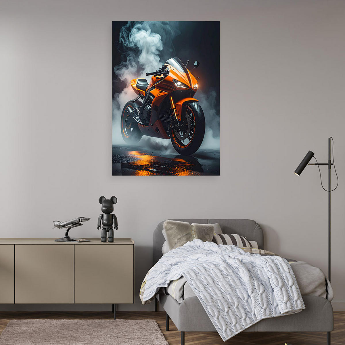 LEINWANDBILD Kraftfahrzeuge 40x60cm - Orange, Textil (40/60cm) - Feeby