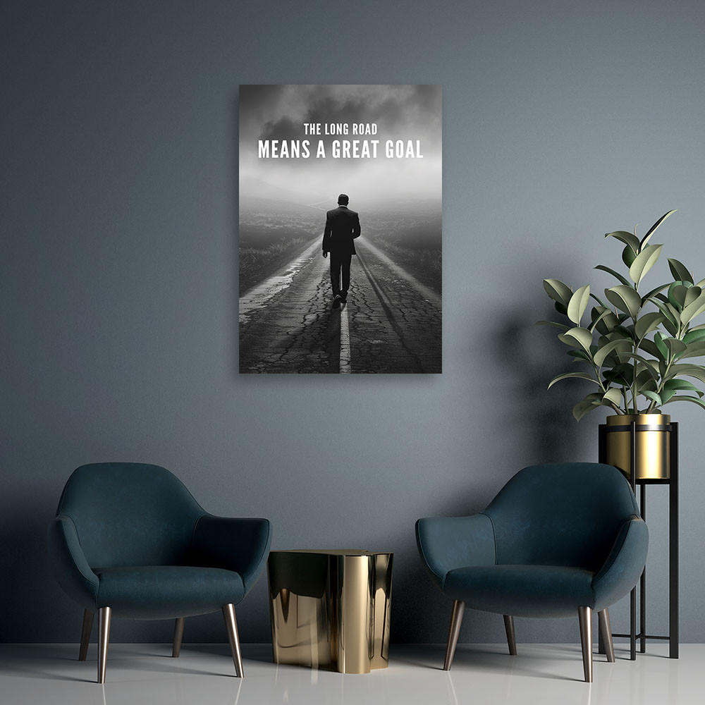 LEINWANDBILD Ein langer Weg bedeutet ein großes Ziel 70x100cm - Grau, Textil (70/100cm) - Feeby