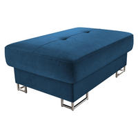 POLSTERHOCKER Cotere - Blau/Silberfarben, Holz/Metall (104/42/67cm) - MIRJAN24