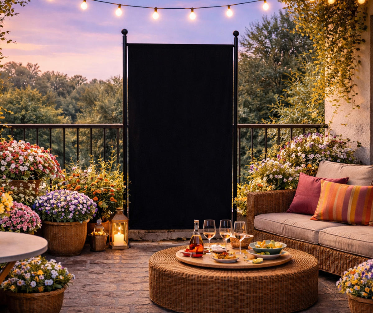 PARAVENT 1-tlg. 180x78 cm Schwarz - Schwarz, Metall (78/180cm) - QUICK STAR