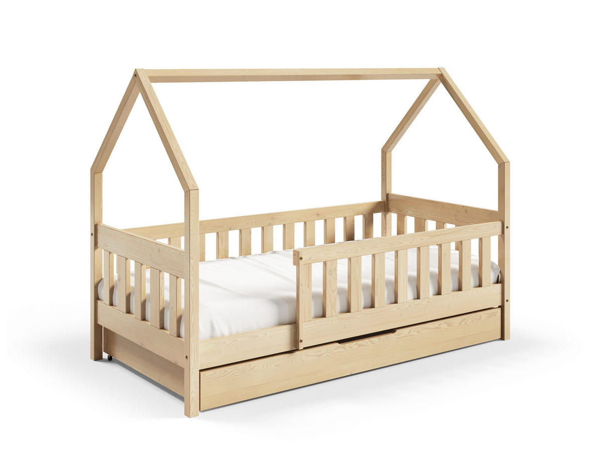 KINDERBETT BELLA mit Bettkasten 80x160 cm Kieferfarben - Kieferfarben, Holz (80/160cm) - MASSENO
