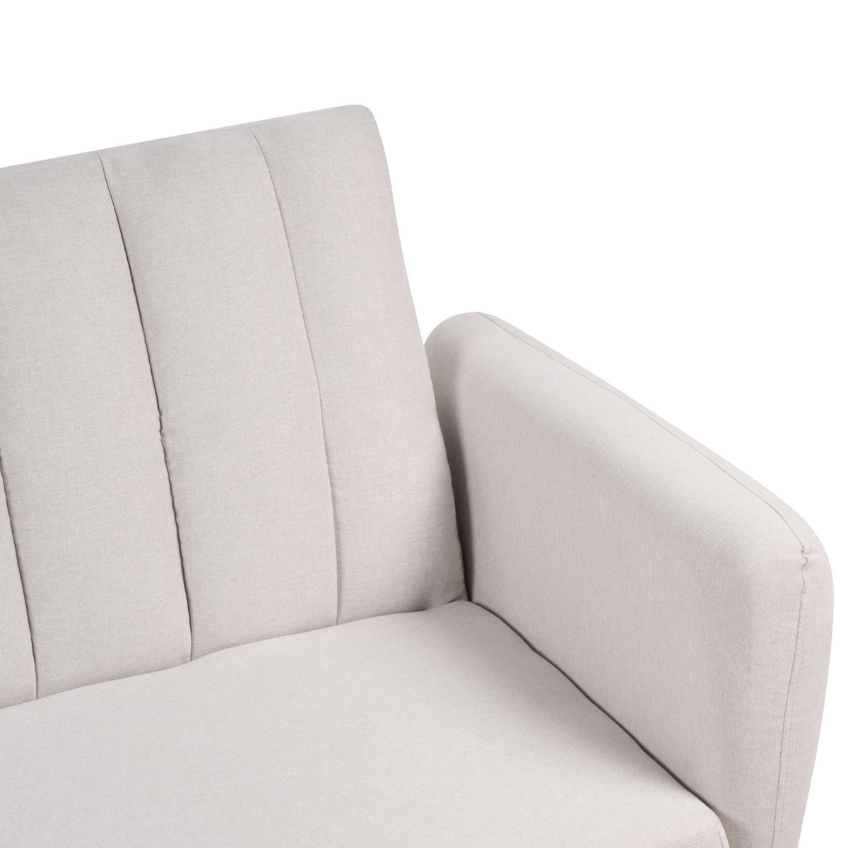 3-SITZER-SCHLAFSOFA Samtstoff beige Vimmerby - Beige, Textil (212/90/80cm) - Beliani