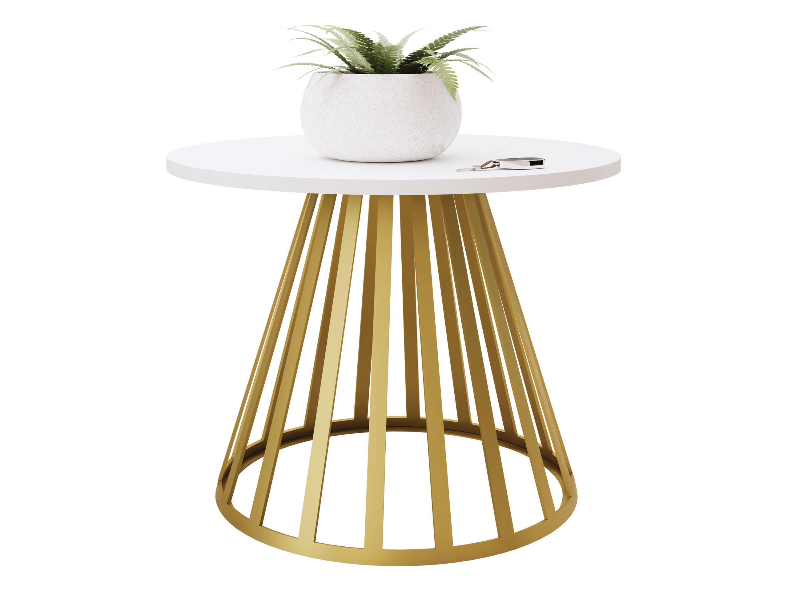 COUCHTISCH Mokod Mini - Goldfarben/Weiß, Holzwerkstoff/Metall (58/58/45cm) - MIRJAN24