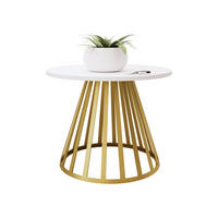 COUCHTISCH Mokod Mini - Goldfarben/Weiß, Holzwerkstoff/Metall (58/58/45cm) - MIRJAN24
