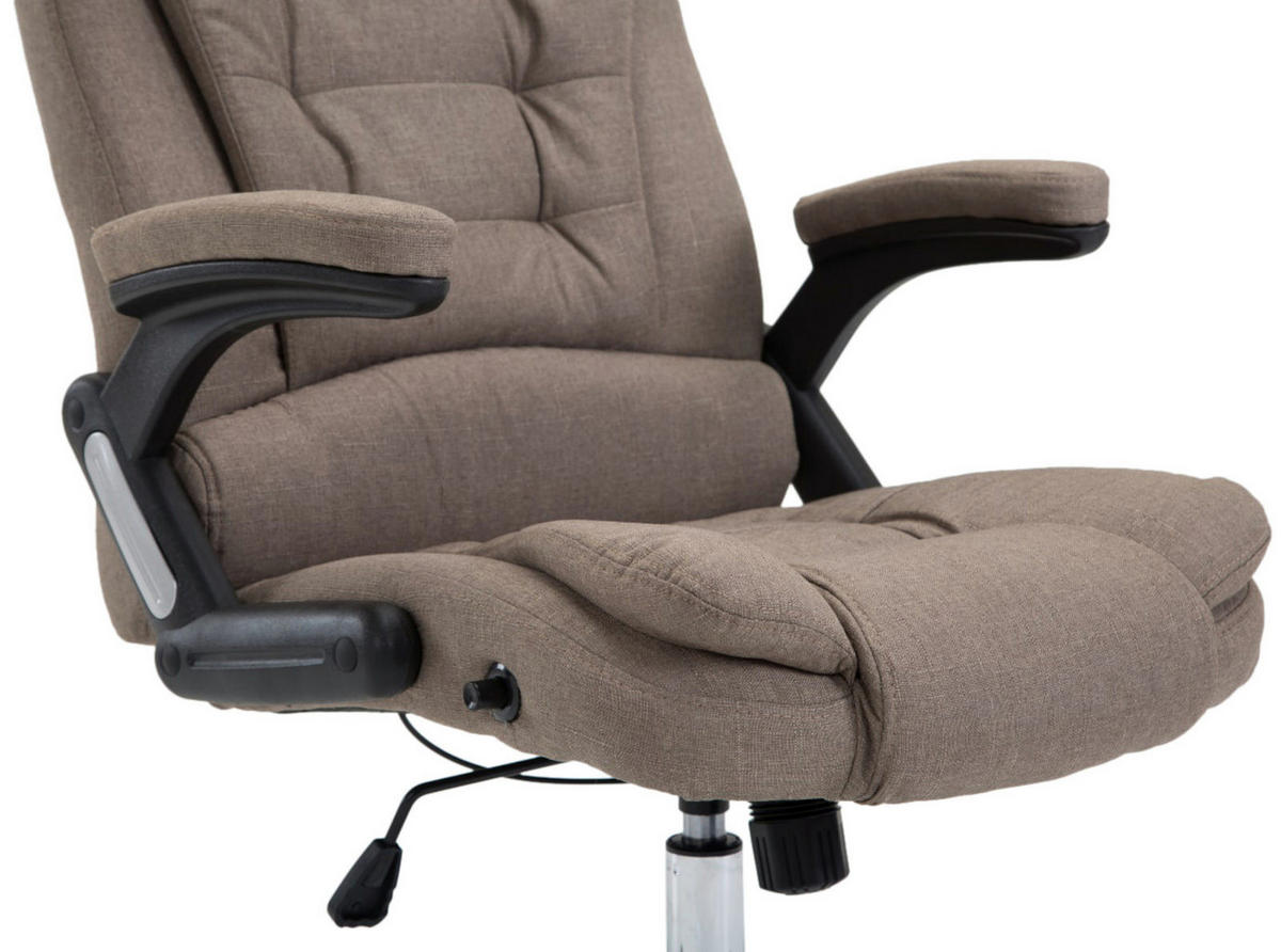 CHEFSESSEL Stoff Taupe - Taupe/Chromfarben, Textil/Metall (69.5/113/78cm) - CLP