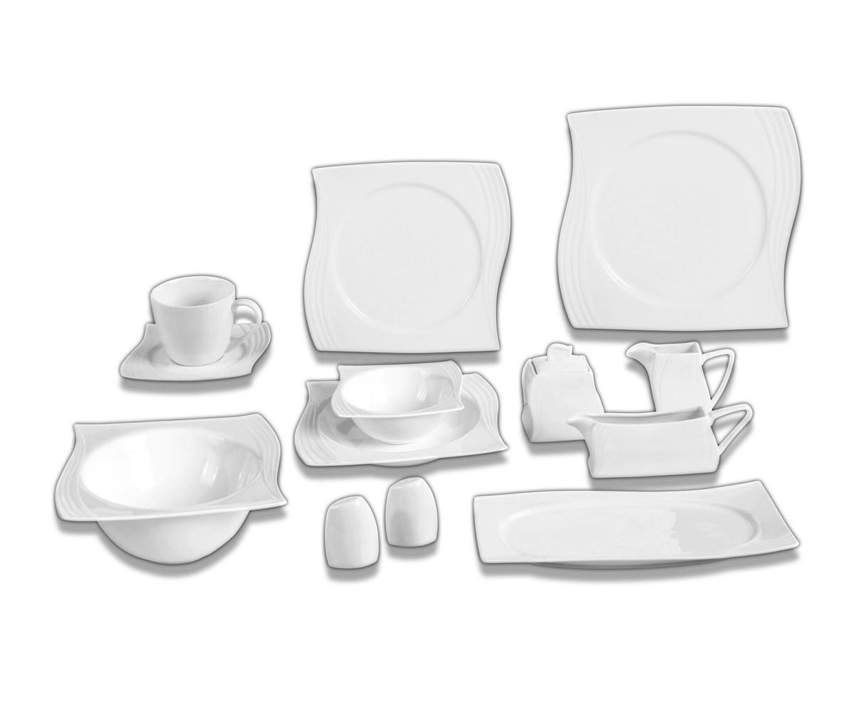 KOMBISERVICE 43-teilig Alegra für 6 Personen - Weiß, Keramik (50/30/30cm) - TULLIP
