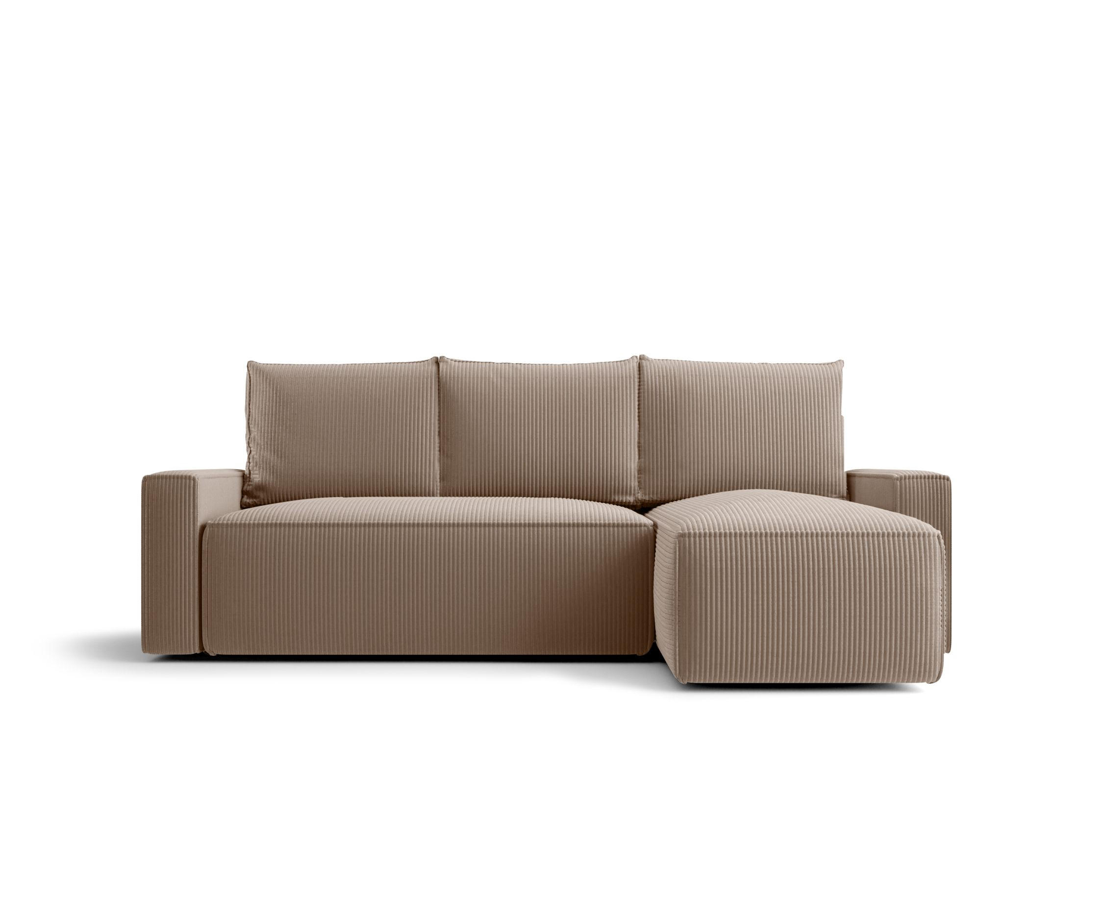 ECKSOFA mit Schlaffunktion SAVIO Poso 02 Rechts - Cappuccino, Textil (232/140cm) - Bedante