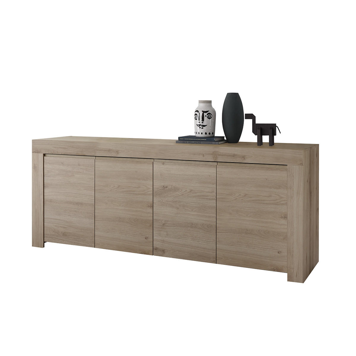 SIDEBOARD mit 4 Türen L210 cm - Firenze - Eichefarben, Holzwerkstoff (42/81/210cm) - Calicosy