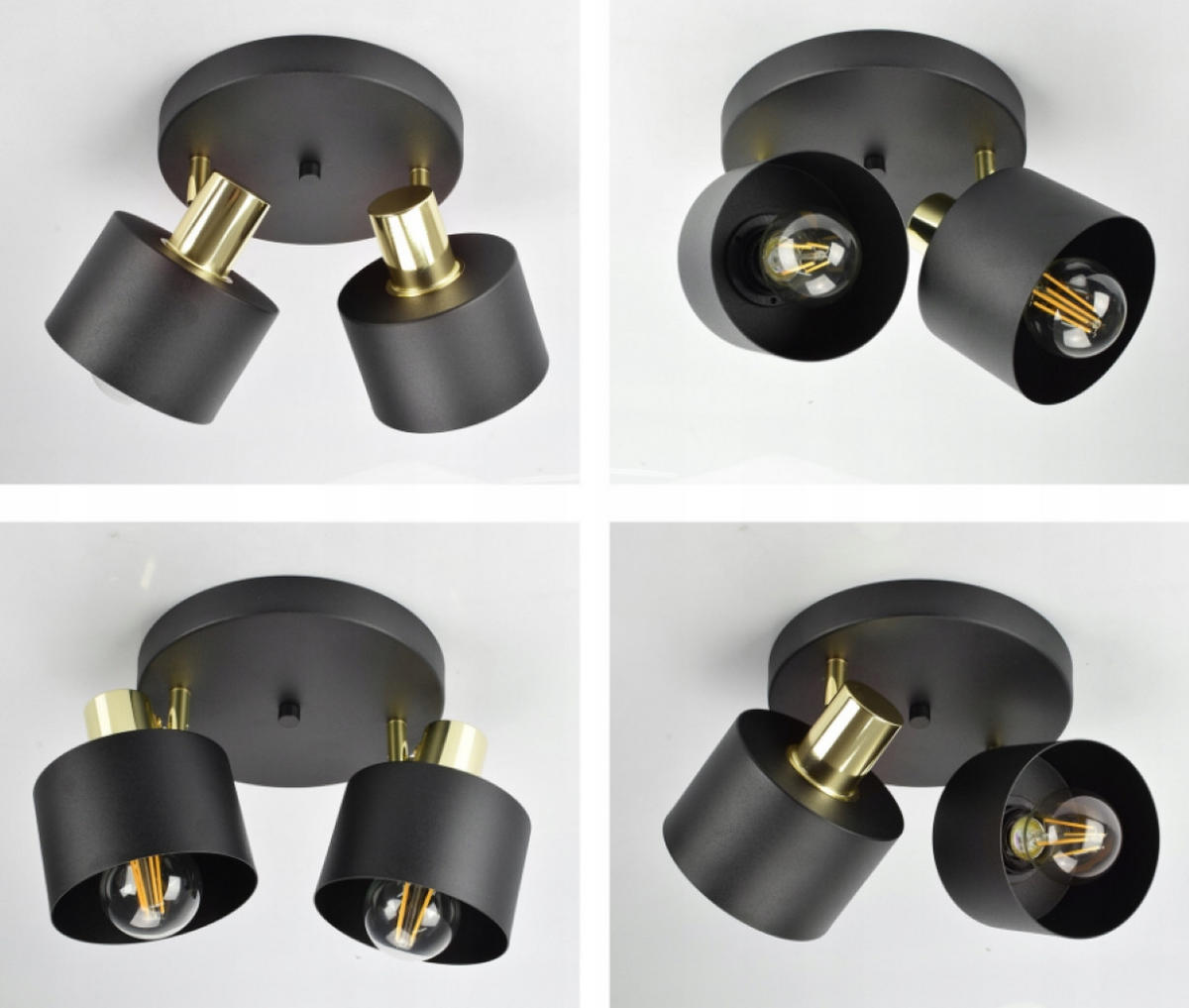 DECKENLEUCHTE BLACKSPOT - Goldfarben/Schwarz, Metall (30/30/20cm) - kiki design