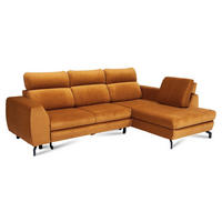 ECKSOFA ANTE Rechts, mit Schlaffunktion und Bettkasten, Senfgelb - Currygelb, Textil/Metall (266/184cm) - Idohome