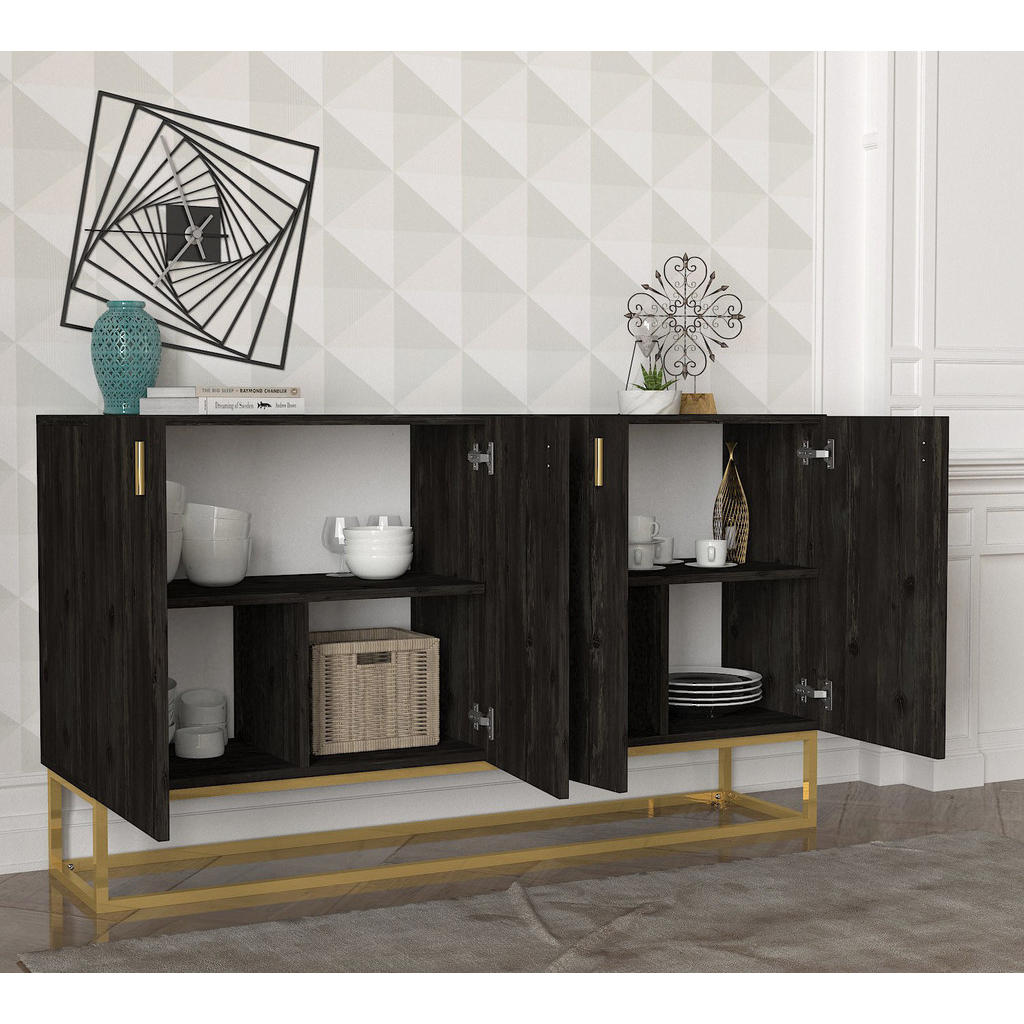 Thumbnail - moebel17 Sideboard, Braun, Holzwerkstoff, Holz Optik, Rechteckig, 150x83.6x36.8 cm, Wohnzimmer, Kommoden & Sideboards, S...