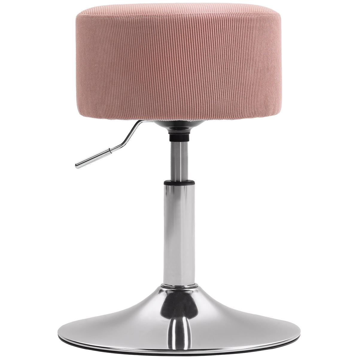 BARHOCKER, Gepolstert Barstuhl mit Metallgestell, Cordoptik, Höhenverstellbar - Rosa, Kunststoff (38/66/38cm) - HOMCOM