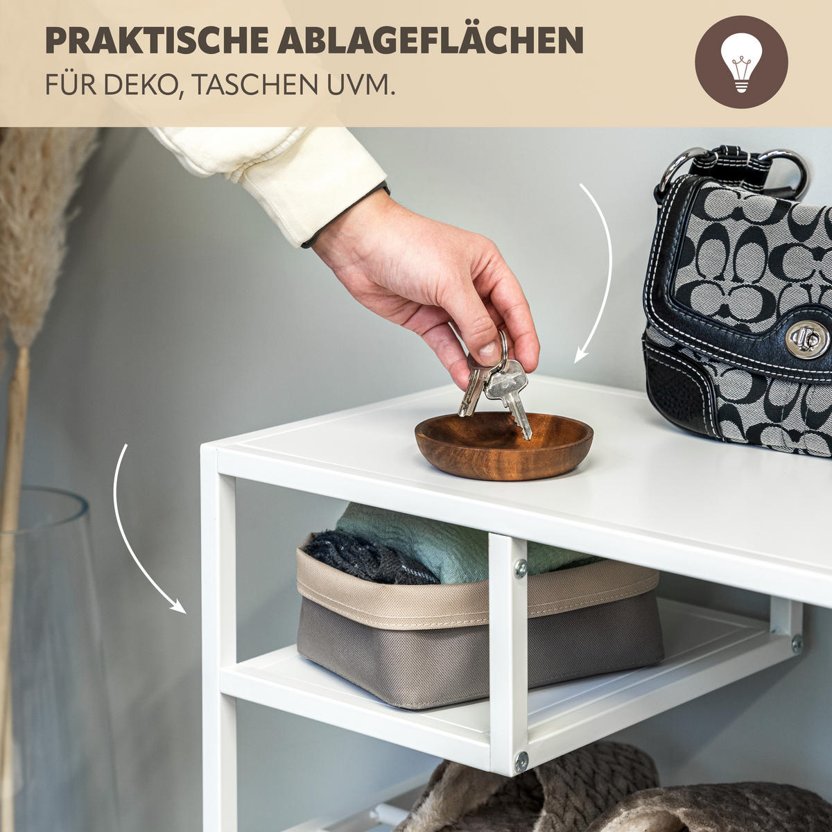 SCHUHREGAL, weiß - Weiß, Metall (96/59/30.5cm) - eluno