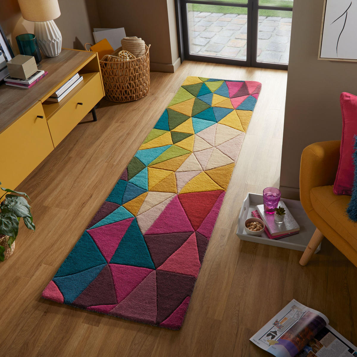 WOLLTEPPICH Bunt geometrisch handgetuftet DERWENT BROOKE, Multi 60x230 cm - Multicolor, Textil (60/230cm) - KADIMA DESIGN