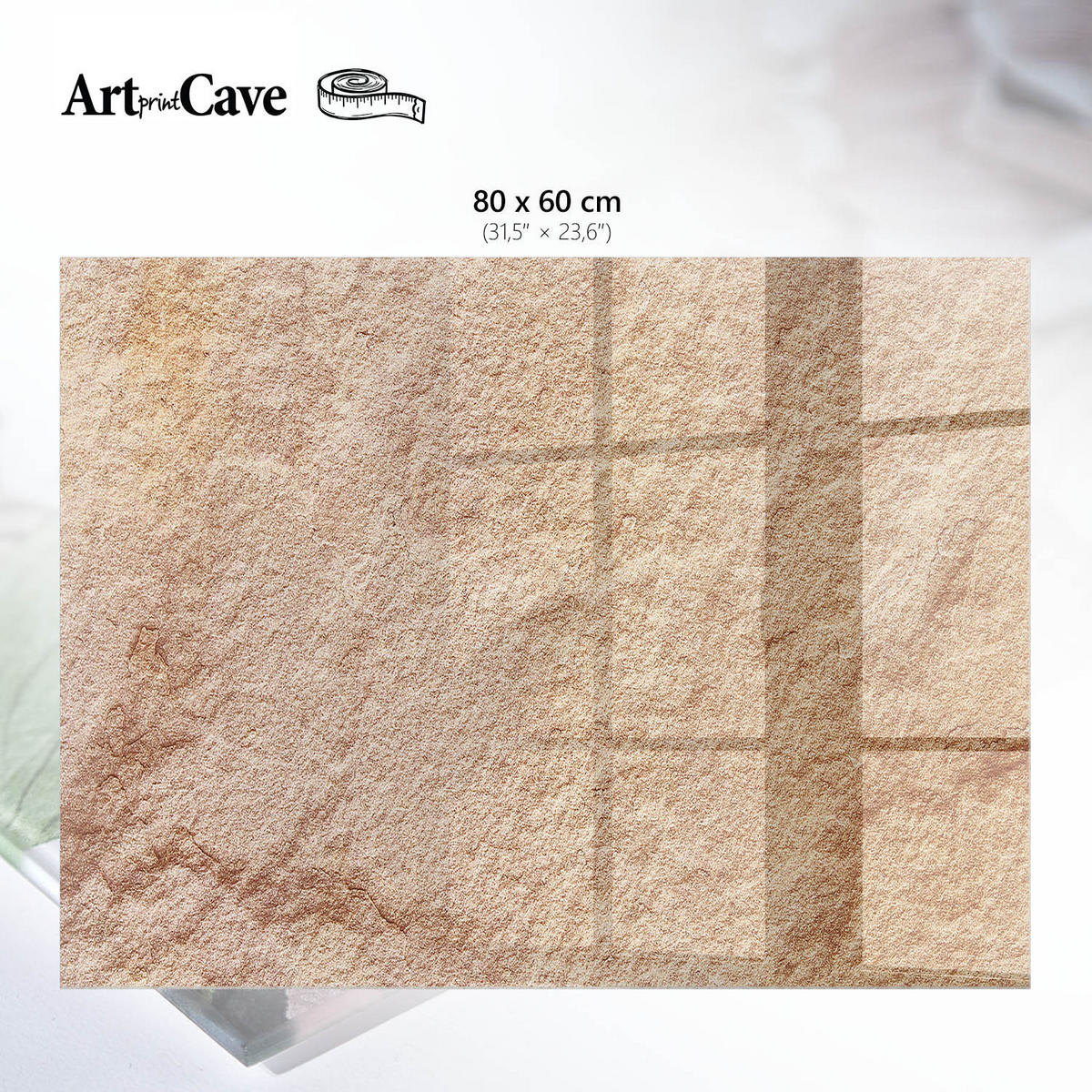 GLASPLATTE 80x60 cm – Warme Textur - Beige, Glas (0.4/80/60cm) - ArtPrintCave
