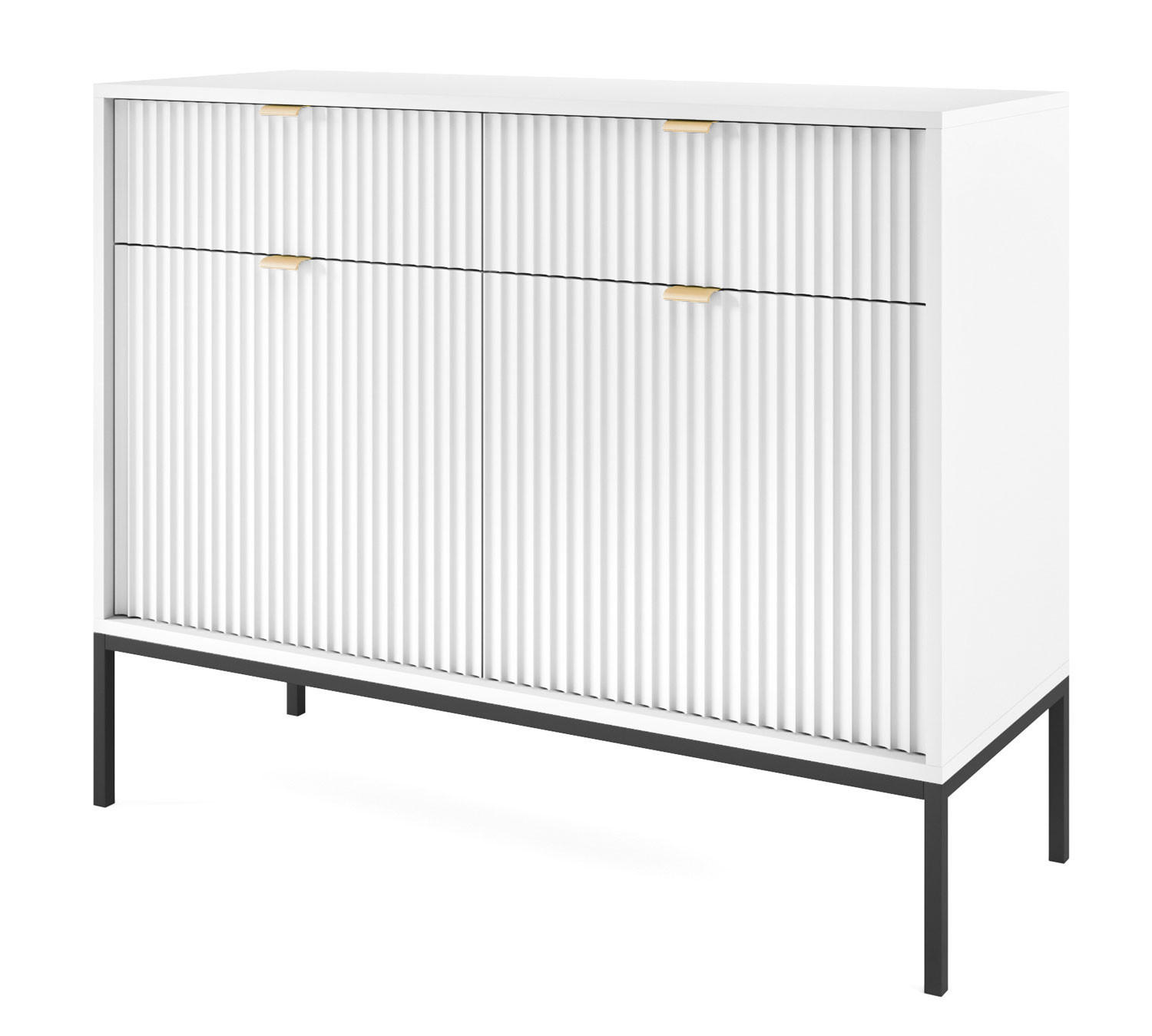 Feldmann-Wohnen Kommode Weiß 104x83x39 cm
