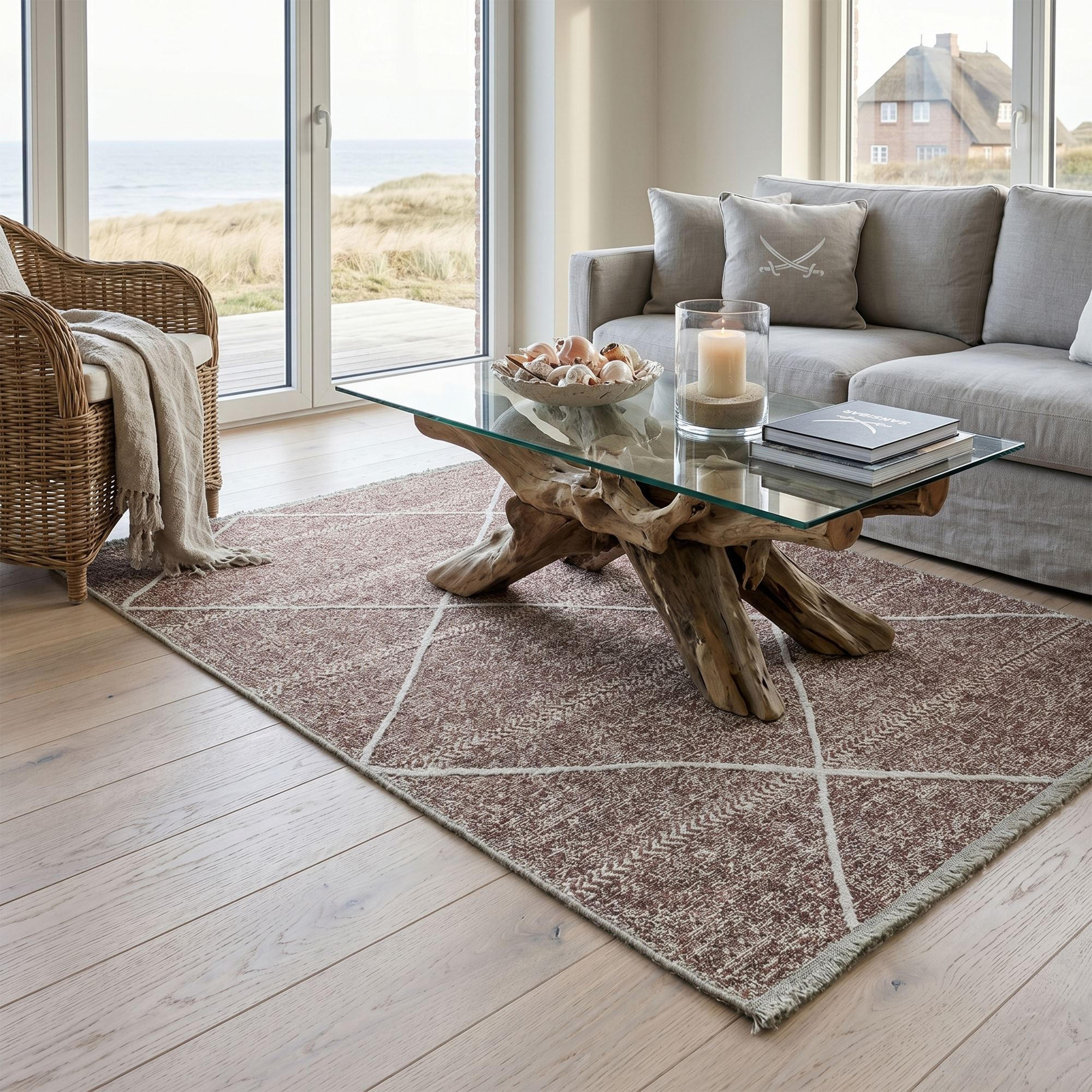 Sansibar Sylt Flachwebteppich Rot 80x150 cm