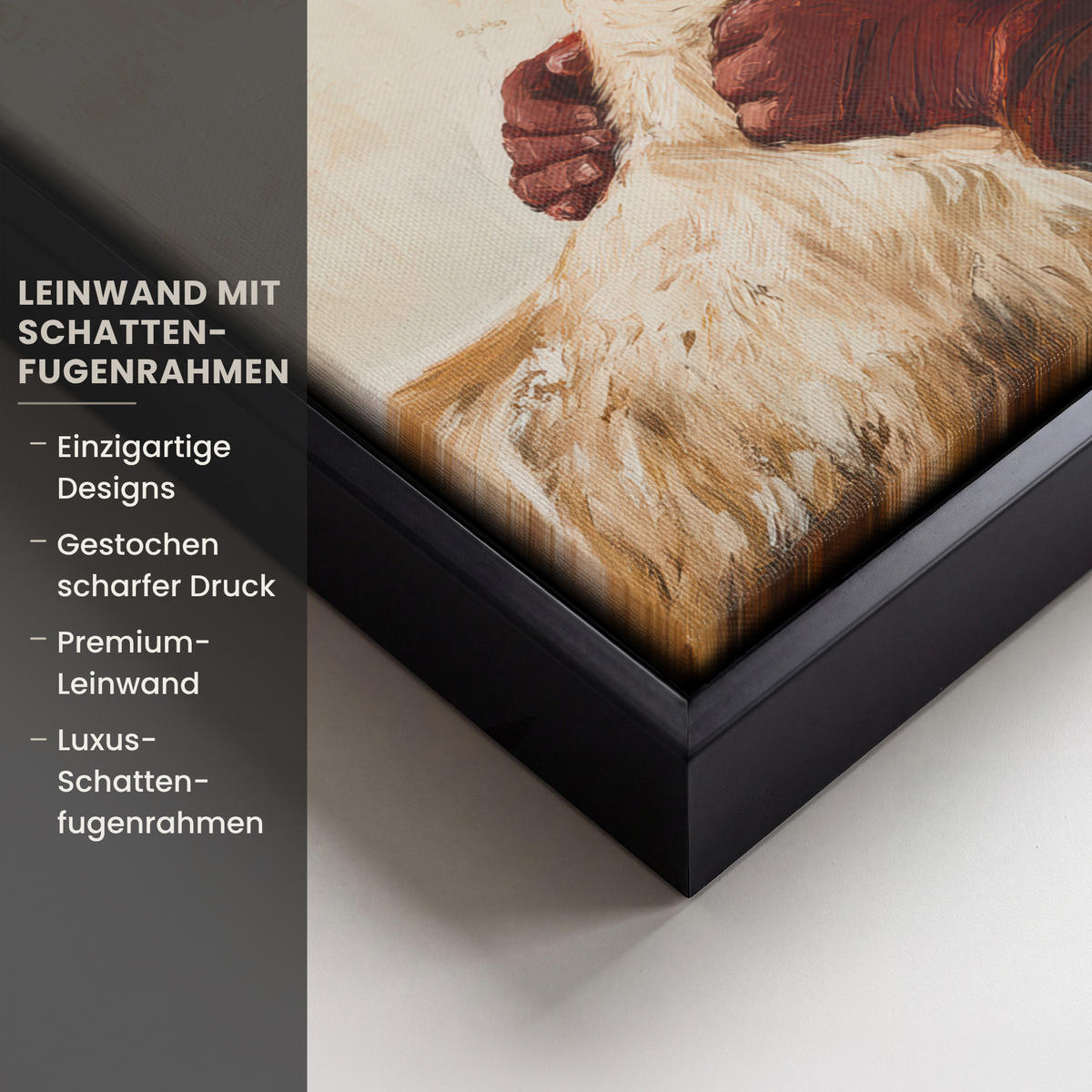 LEINWAND Bilder mit Rahmen - Weihnachtsmann - Rentier - Weihnachten - 40x30 - Rotbraun, Textil (40/30cm) - MuchoWow