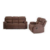 COUCHGARNITUR - 5 Personen - stoff - braun Tolzano - Braun, Textil/Metall (201/100/96cm) - Vente-Unique