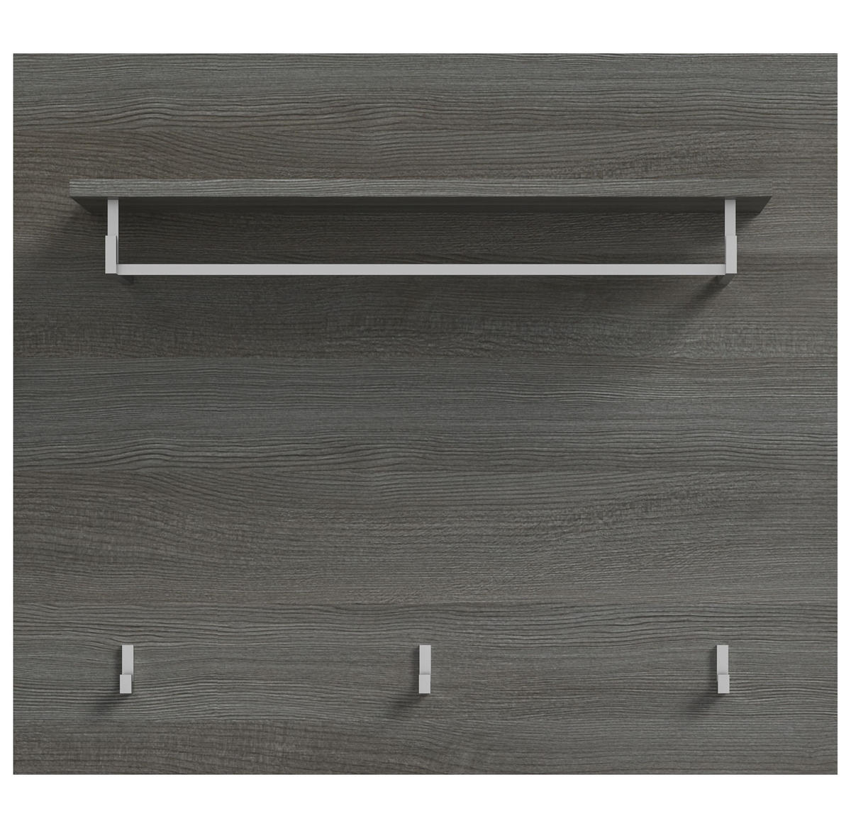 GARDEROBENPANEEL SALSA (B/H/T: ca. 80/70/27 cm) in Rauchsilber Nachbildung/weiß hochglanz - Silberfarben, Holzwerkstoff (80/70/27cm)