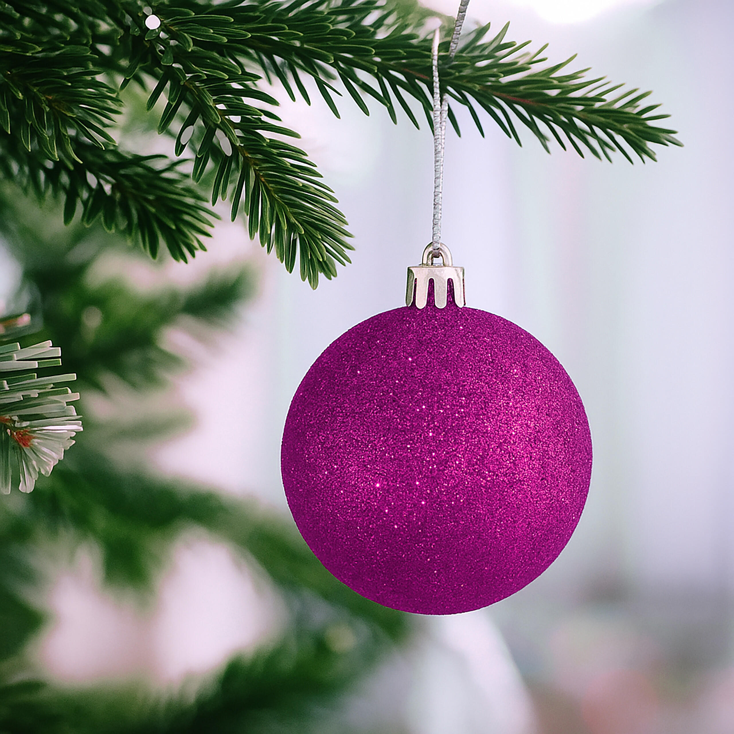 30XWEIHNACHTSKUGELN - Pink, Kunststoff (6/7/6cm) - Relaxdays