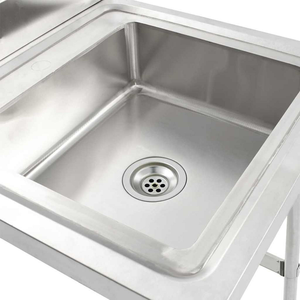 KÜCHENSPÜLE Einzelbecken Edelstahl - Silberfarben, Metall (60/85/60cm) - vidaXL