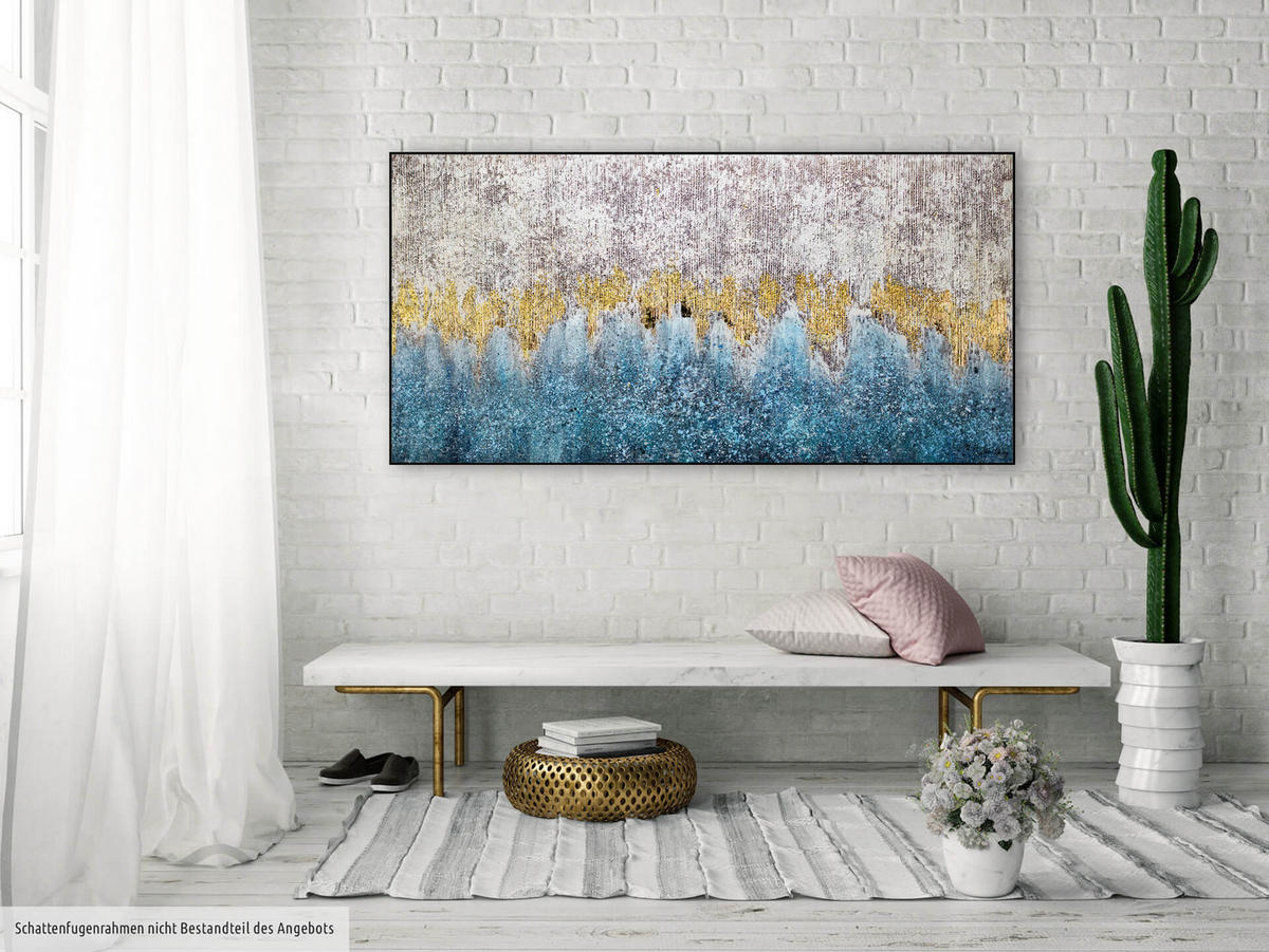 ÖLGEMÄLDE 140/70 cm - Blau/Grau, Holz/Textil (2.52/70cm) - KUNSTLOFT