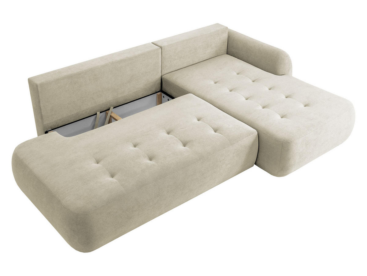 ECKSCHLAFSOFA Bueno I, Seite: Rechts - Dunkelgrau/Schwarz, Holz/Textil (300/185cm) - MIRJAN24