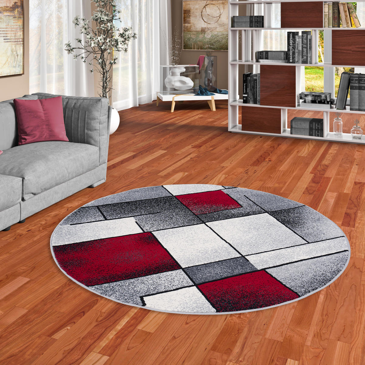 DESIGNER TEPPICH BRILLIANT FANTASY RUND - Rot, Textil (160/160cm) - Pergamon