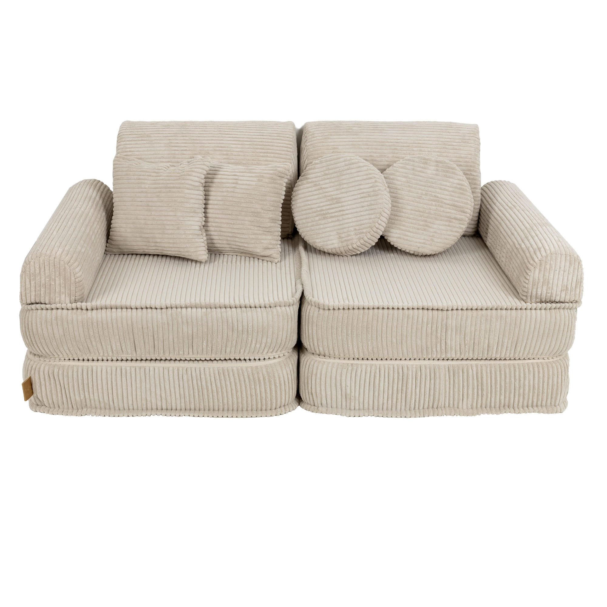 KINDERSOFA, Aesthetic, Pocket Plus, Ecru - Ecru, Textil (120/25/60cm) - MeowBaby