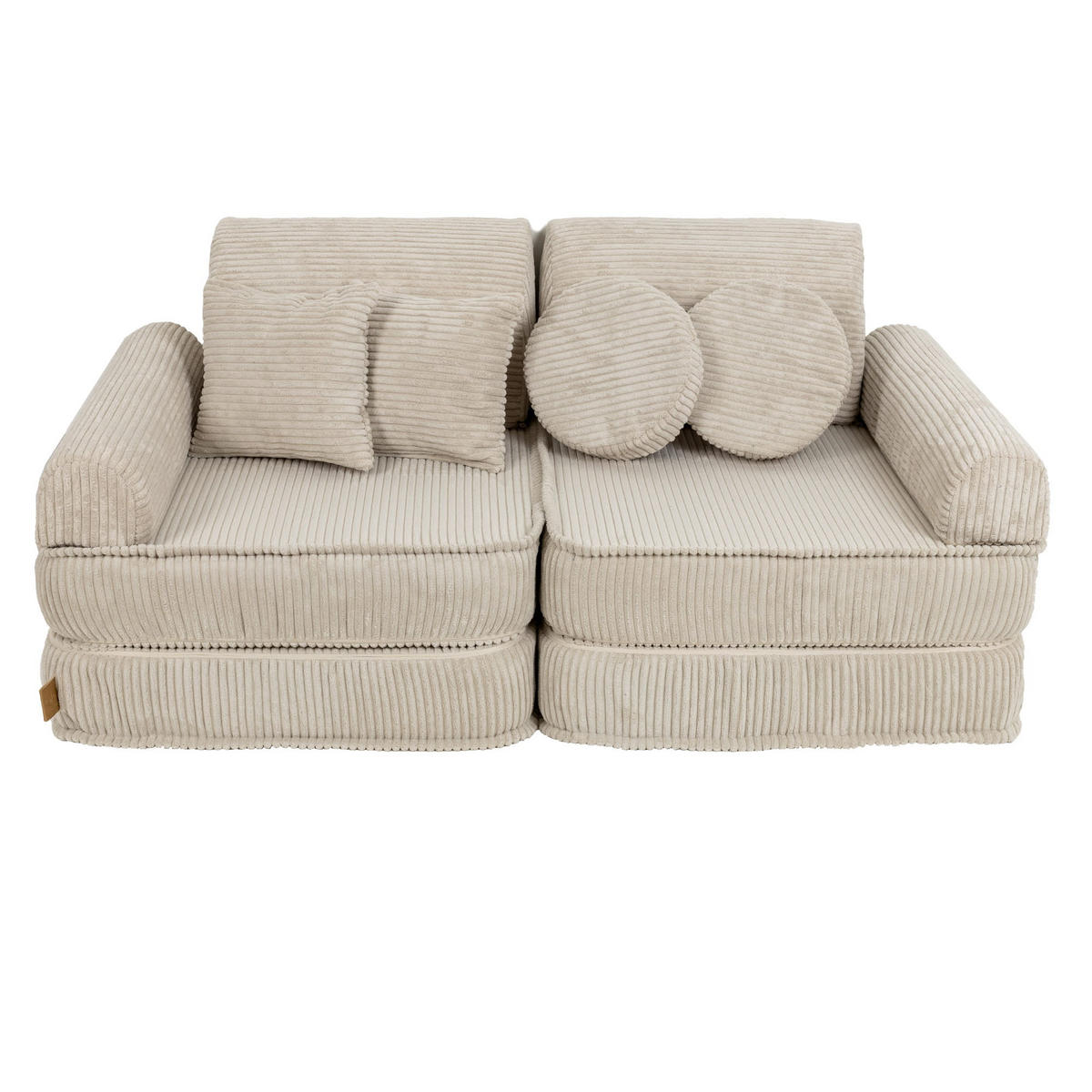 KINDERSOFA, Aesthetic, Pocket Plus, Ecru - Ecru, Textil (120/25/60cm) - MeowBaby