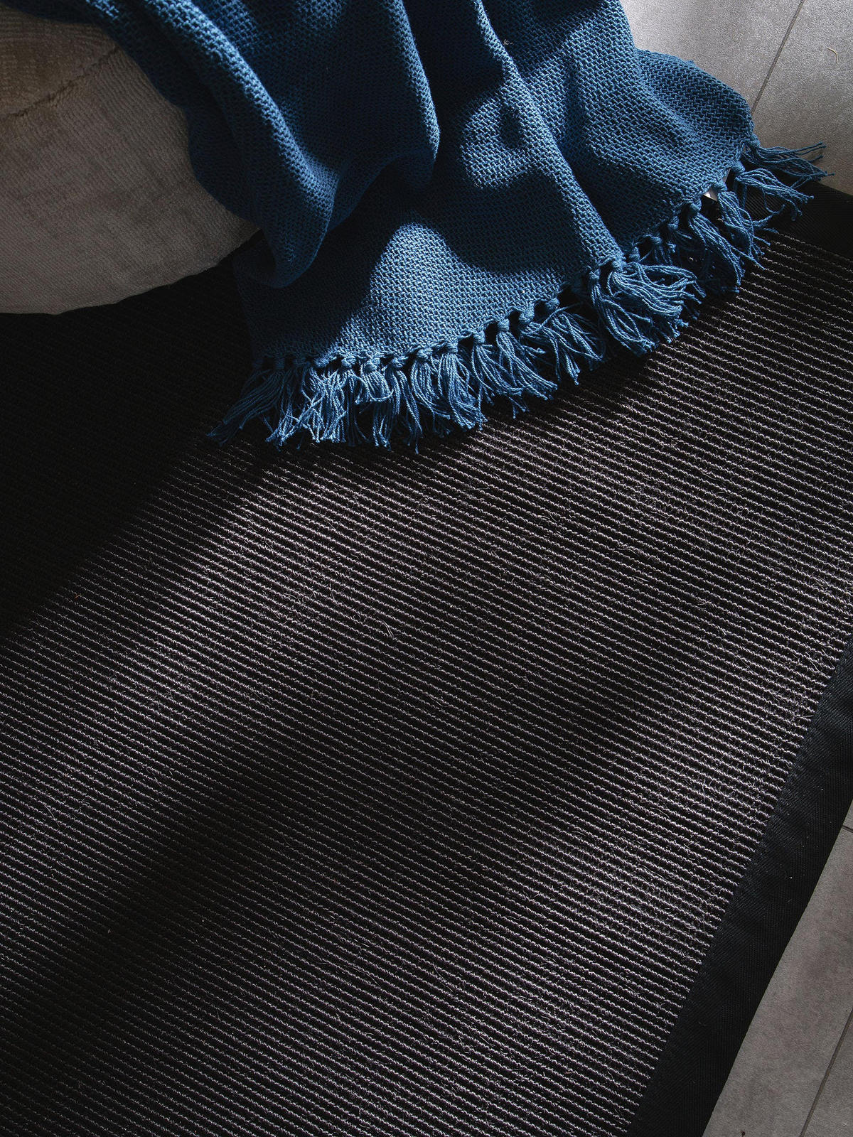 SISALTEPPICH Sana Schwarz 150x150 cm - Schwarz, Textil (150/150cm) - benuta Nest