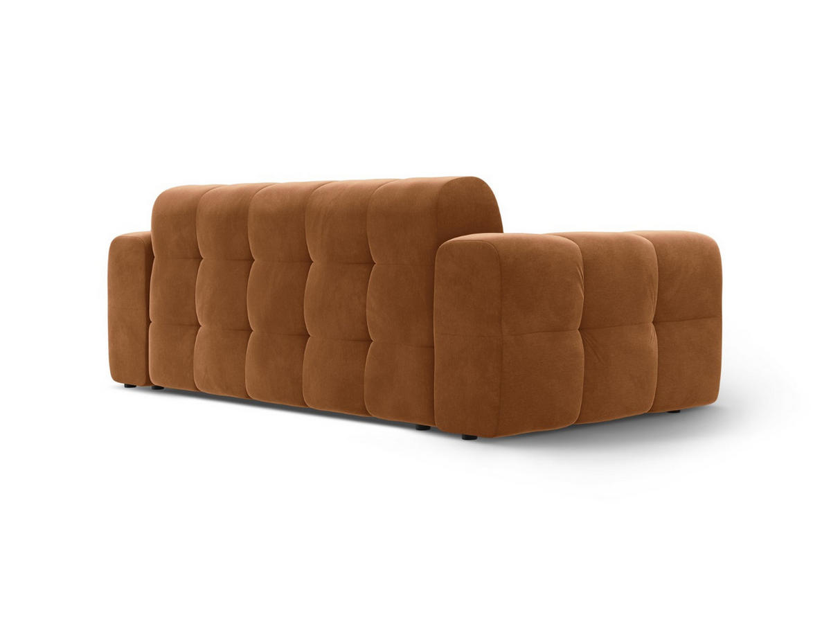 SOFA Kendal aus Samt kamel 3 Sitzplätze - Hellbraun, Textil (103/79/222cm) - Micadoni