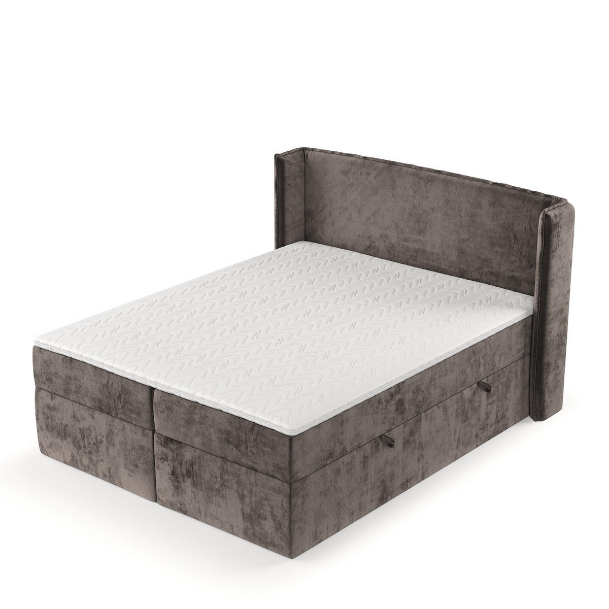 BOXBETT Viva 180/200 cm Braun im Lotta Stoff - Schwarz/Braun, Holz/Holzwerkstoff (180/200cm) - AltaBeds