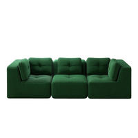3-SITZER SOFA Cord Grün - Grün, Textil (297/69/104cm) - WISHDOR