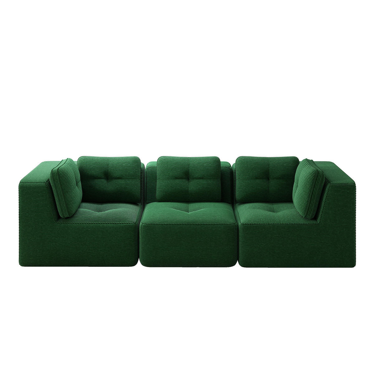 3-SITZER-SOFA DE-34220 mit Tiefsitz Grün - Grün, Textil (104/69/297cm) - ComfortXL