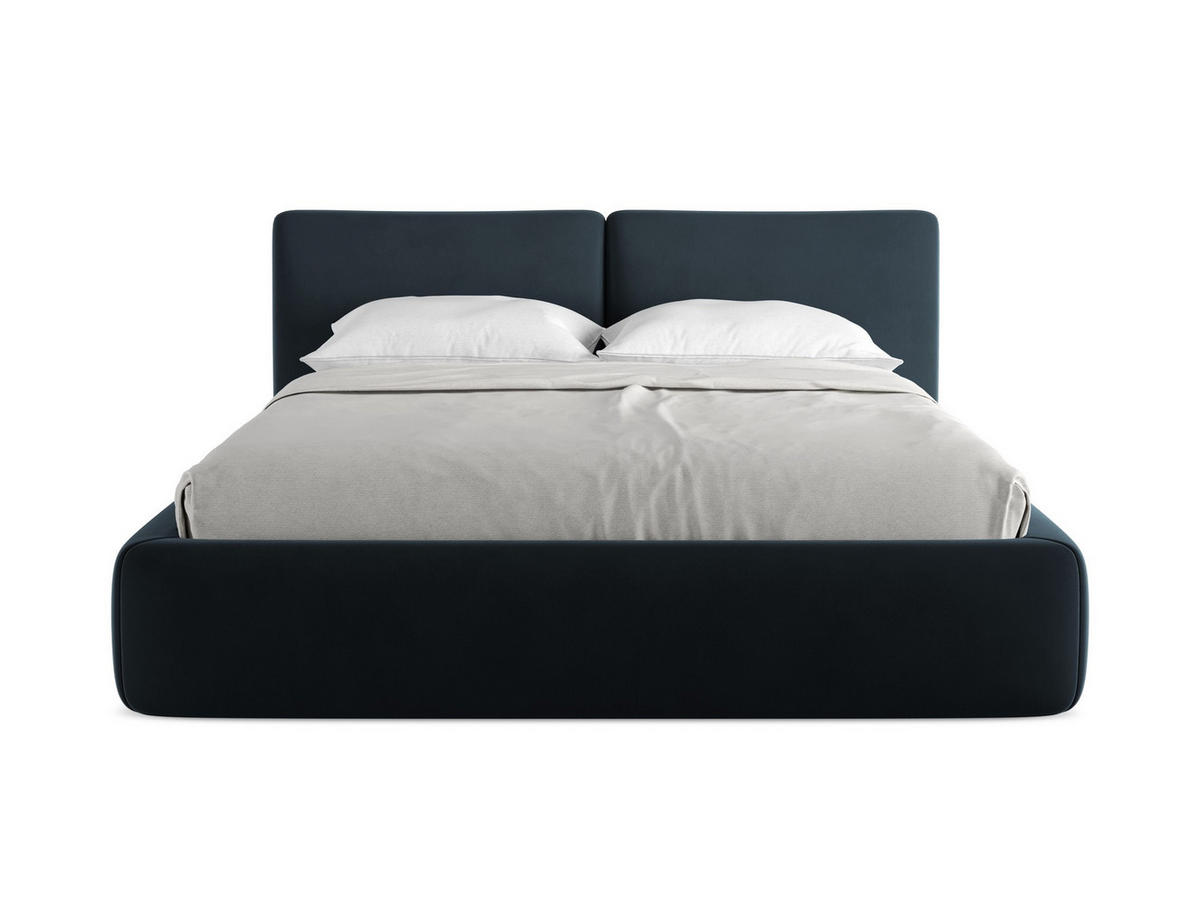 POLSTERBETT mit Bettkasten und Lattenrost 180x228 Blau - Blau/Schwarz, Kunststoff/Textil (160/200cm) - Makamii