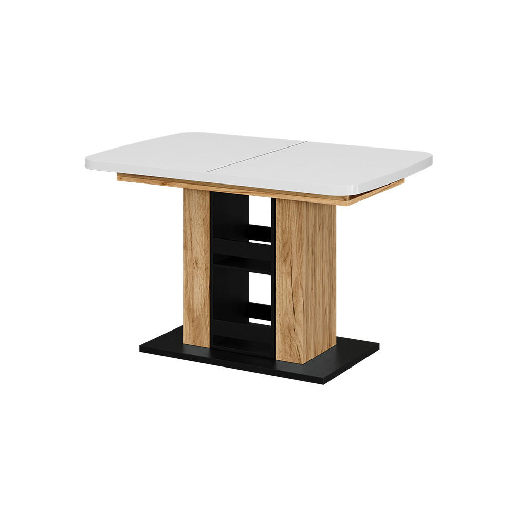 ESSTISCH Fenaro Weiß/Goldkraft Eiche 120 x 80 cm - Honigeiche/Weiß, Holzwerkstoff (80/120/76cm) - Vicco