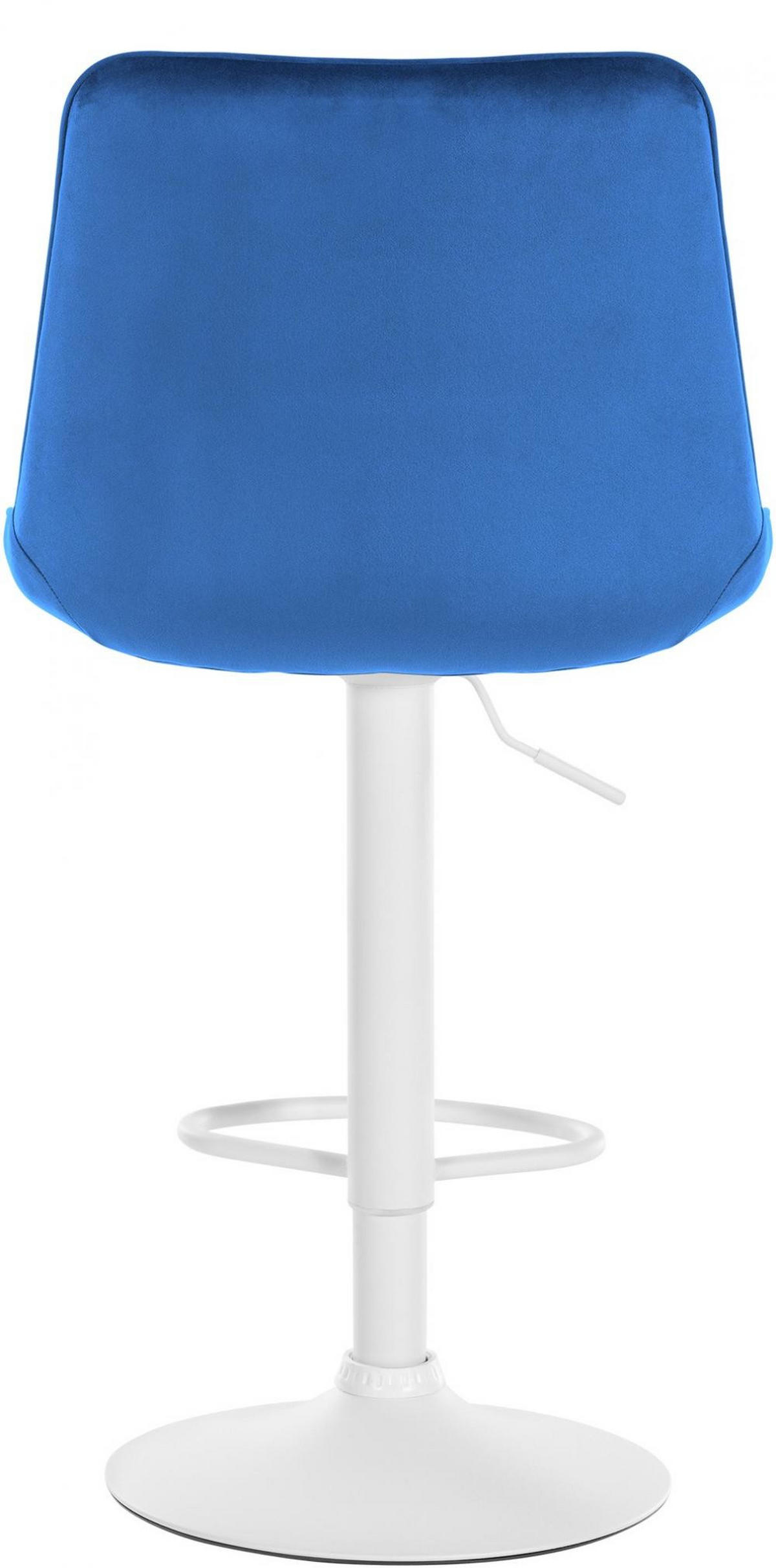 BARHOCKER Samt blau - Blau/Weiß, Textil/Metall (49.5/91/50cm) - CLP