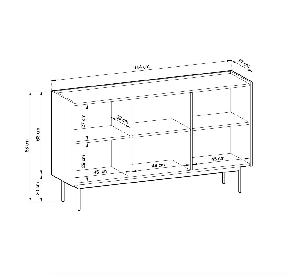 SIDEBOARD COLOR Rot 144x37x83 cm - Rot, Holzwerkstoff (144/83/37cm) - FURNLUX