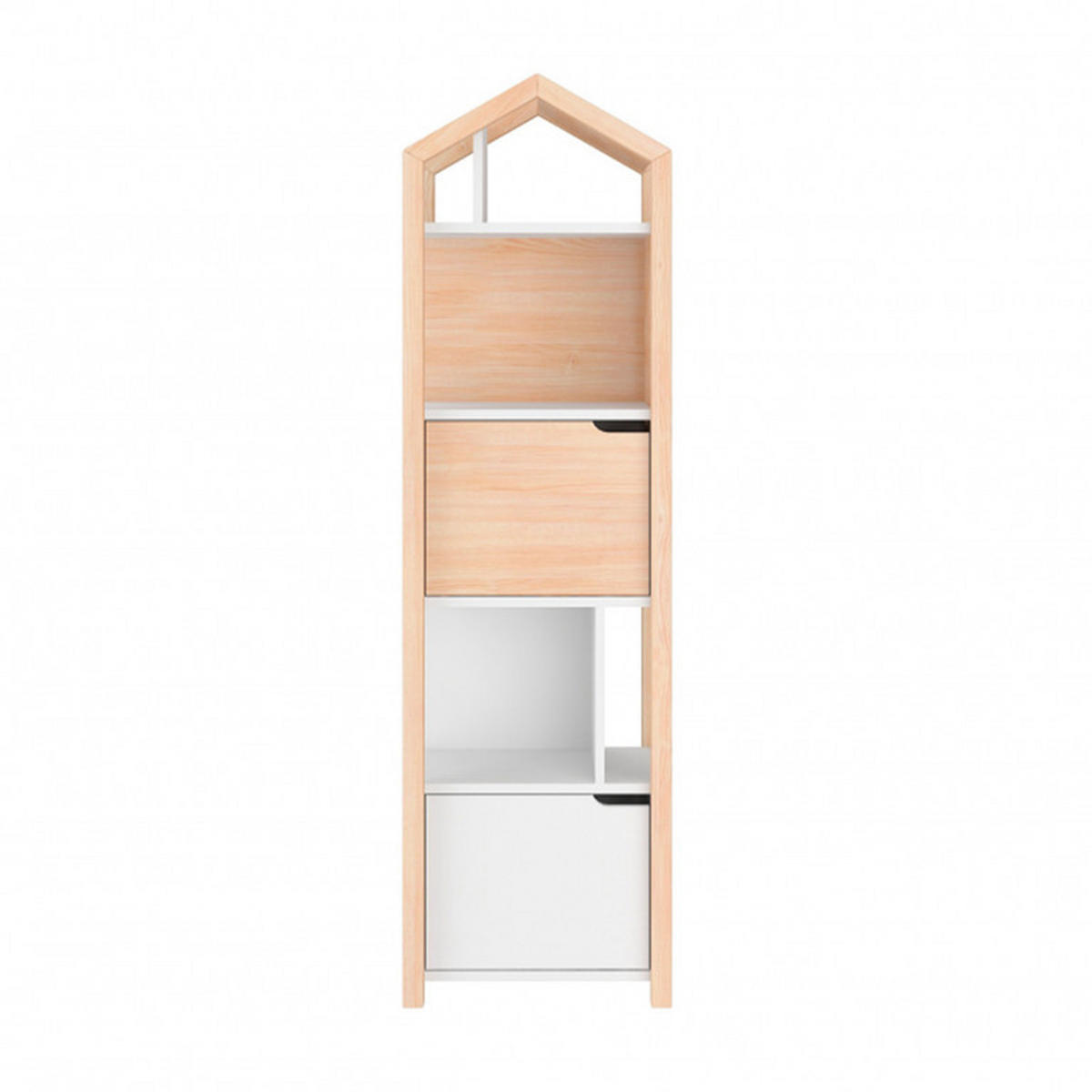 KNIHOVNA Dřevo a bílá - bílá, kompozitní dřevo (46/160/37cm) - Petits-meubles