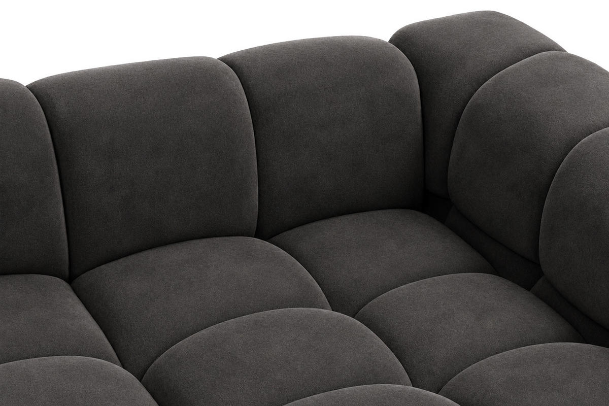 ECKSOFA L-Form, Veloursstoff Bluvel, Schwarz, Rechts, Averro XL - Schwarz, Holz (320/150cm) - Kaiser Möbel