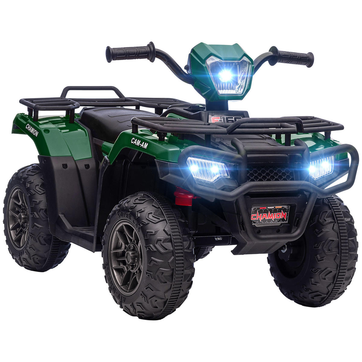 MINI ELEKTRO-QUAD KINDER, Schwarz+Grün, Kunststoff+ Stahl - Schwarz/Grün, Metall (88/45/50cm) - HOMCOM