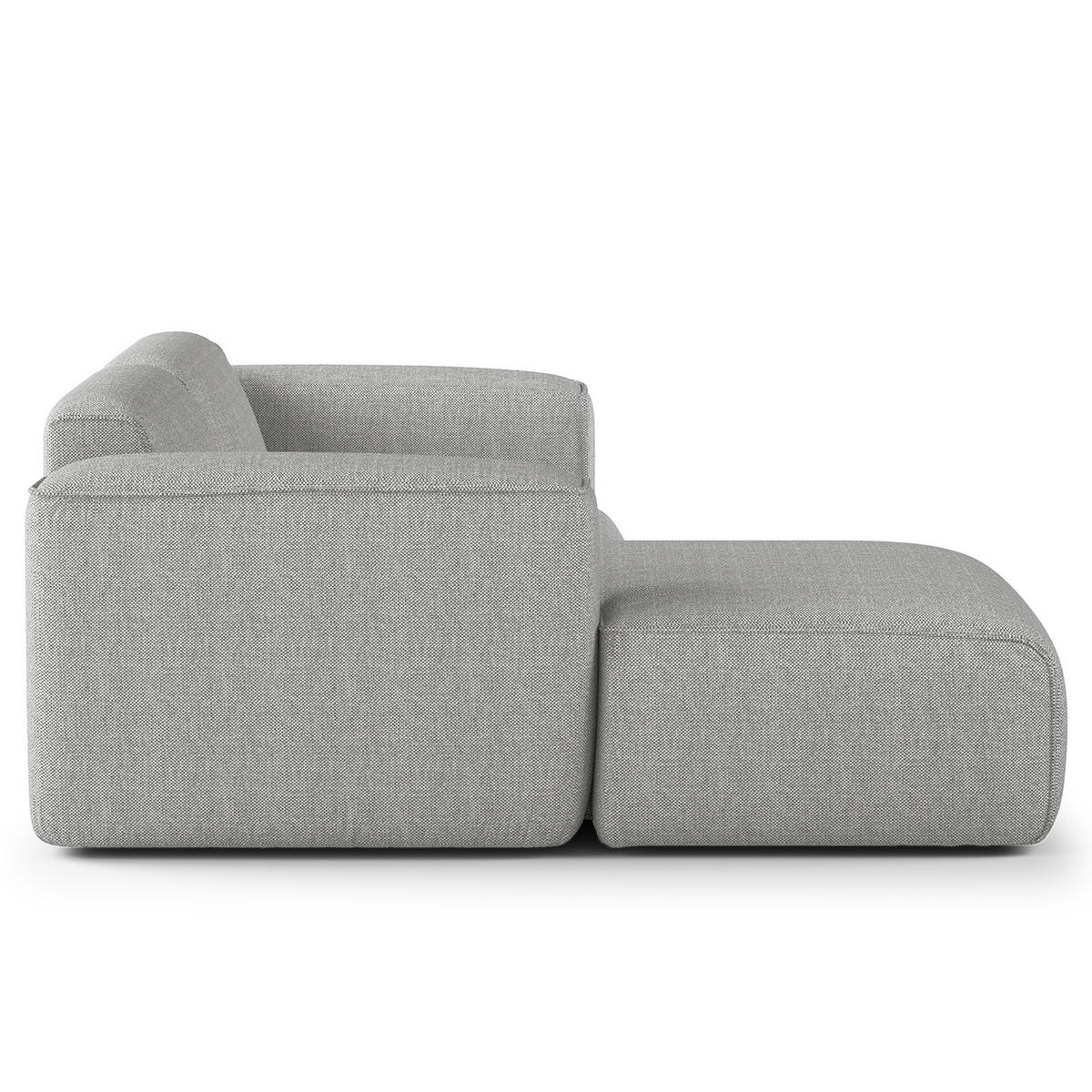 ECKSOFA mit XL-Longchair - Hellgrau/Schwarz, Kunststoff/Textil (260/171cm) - home24