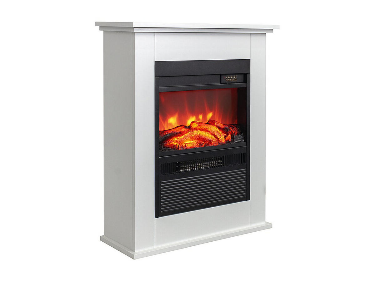KAMIN - 61.1 x 25 - glas - weiß Etori - Weiß, Glas (61.1/76.6/25cm) - Vente-Unique