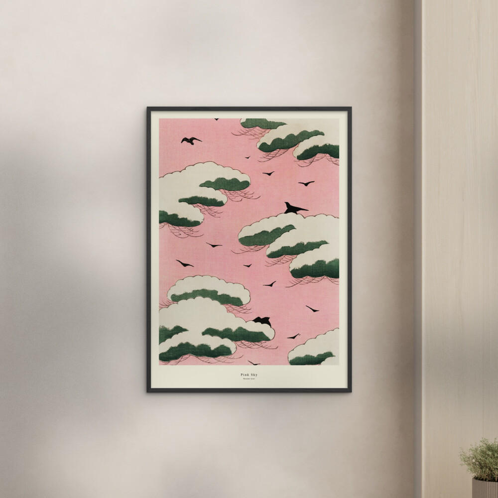 POSTER mit Rahmen A.P. Atelier - Pink Sky - Pink/Schwarz, Holz/Papier (30/40cm) - Poster&Frame