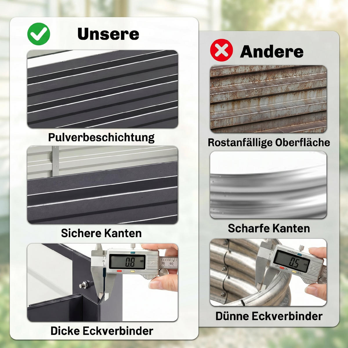 HOCHBEET DE-05452 Kompakt, offener Boden Grau - Grau, Metall (241/30/90.5cm) - ComfortXL